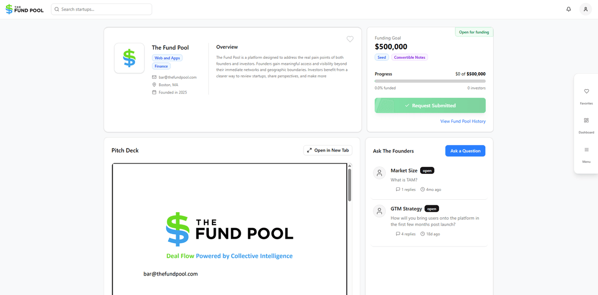 The Fund Pool platform dashboard preview